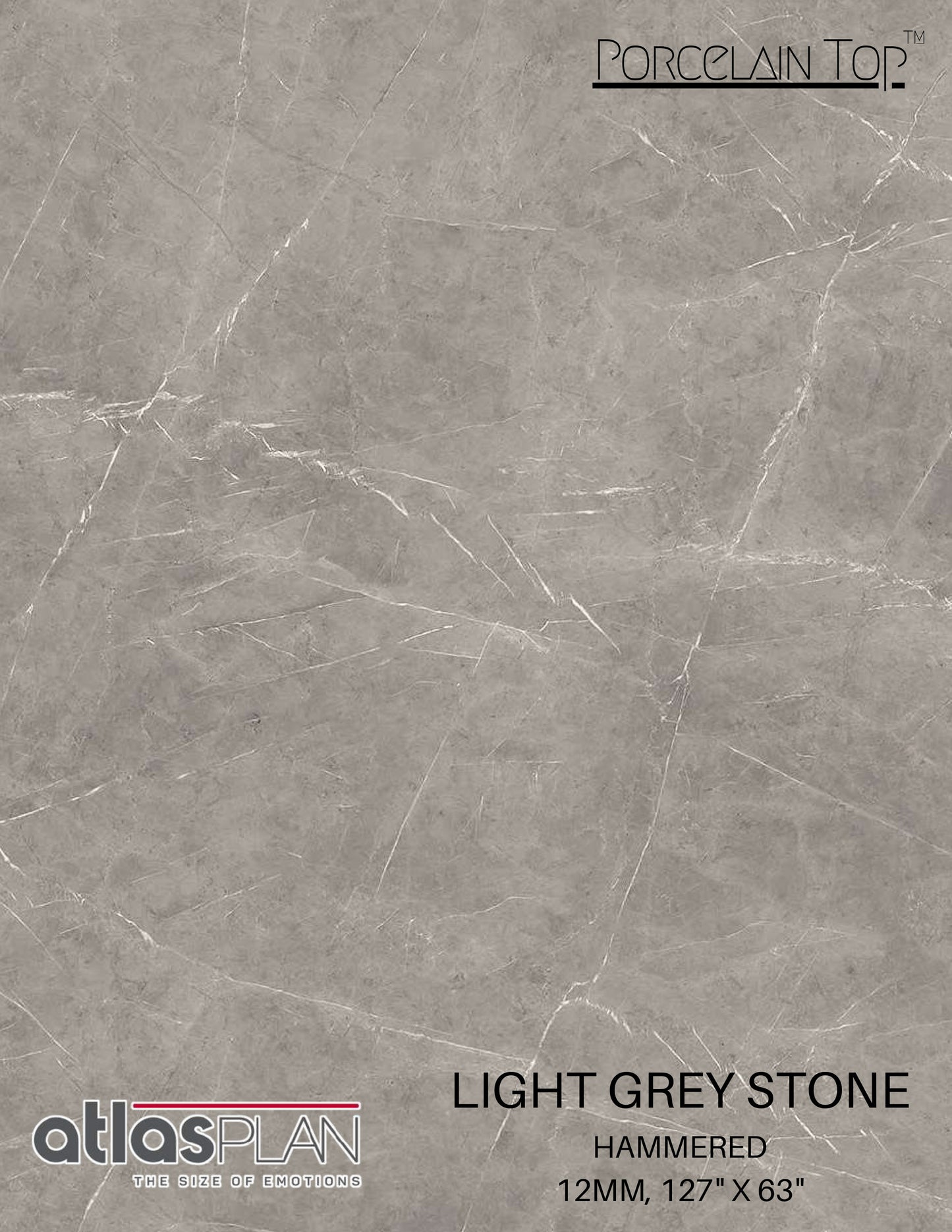 Atlas Plan PorcelainTop™ Light Grey Stone Porcelain Slab