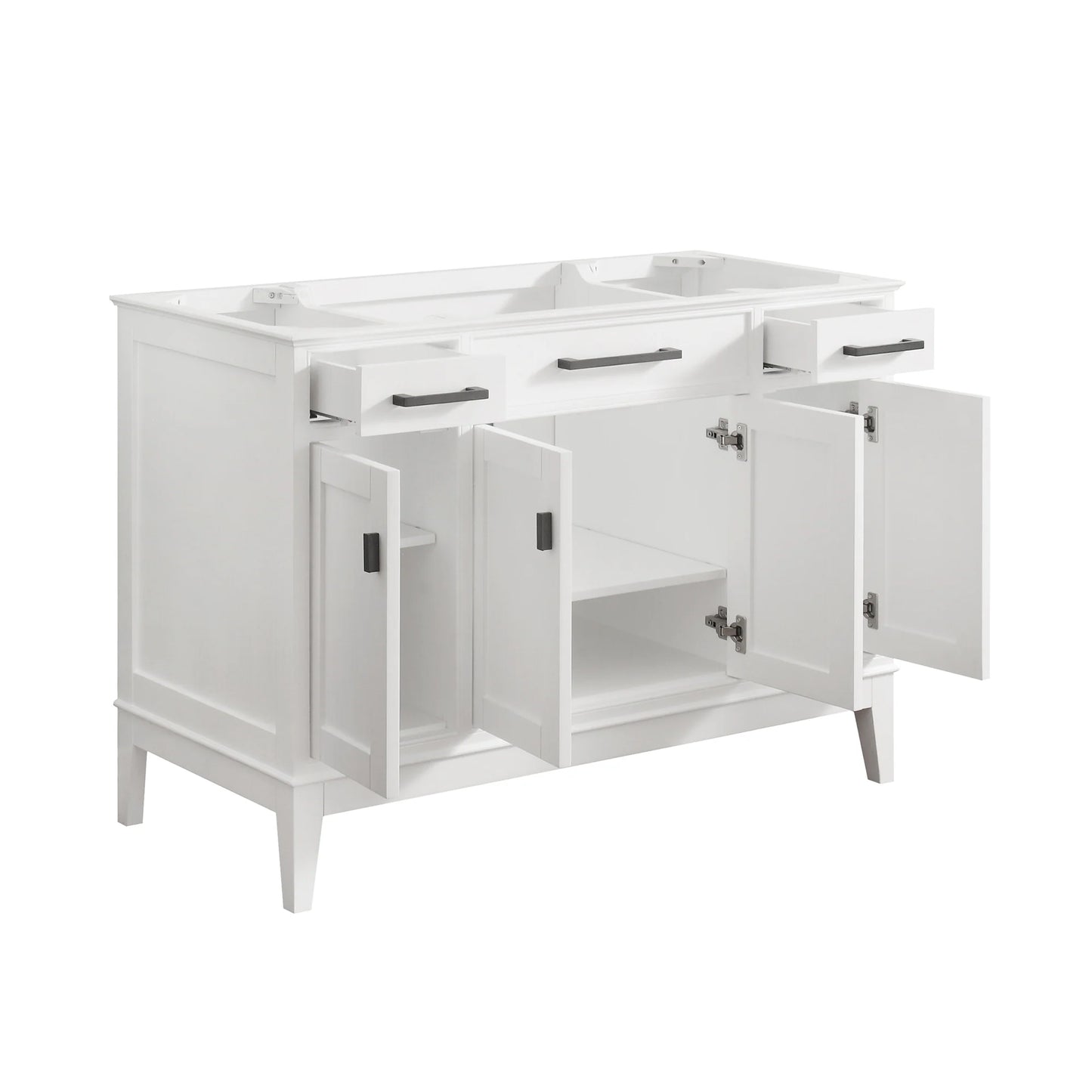 Madison 48" Freestanding Bathroom Vanity with Carrara White Natural Marble Top and Vitreous China Undermount Sink