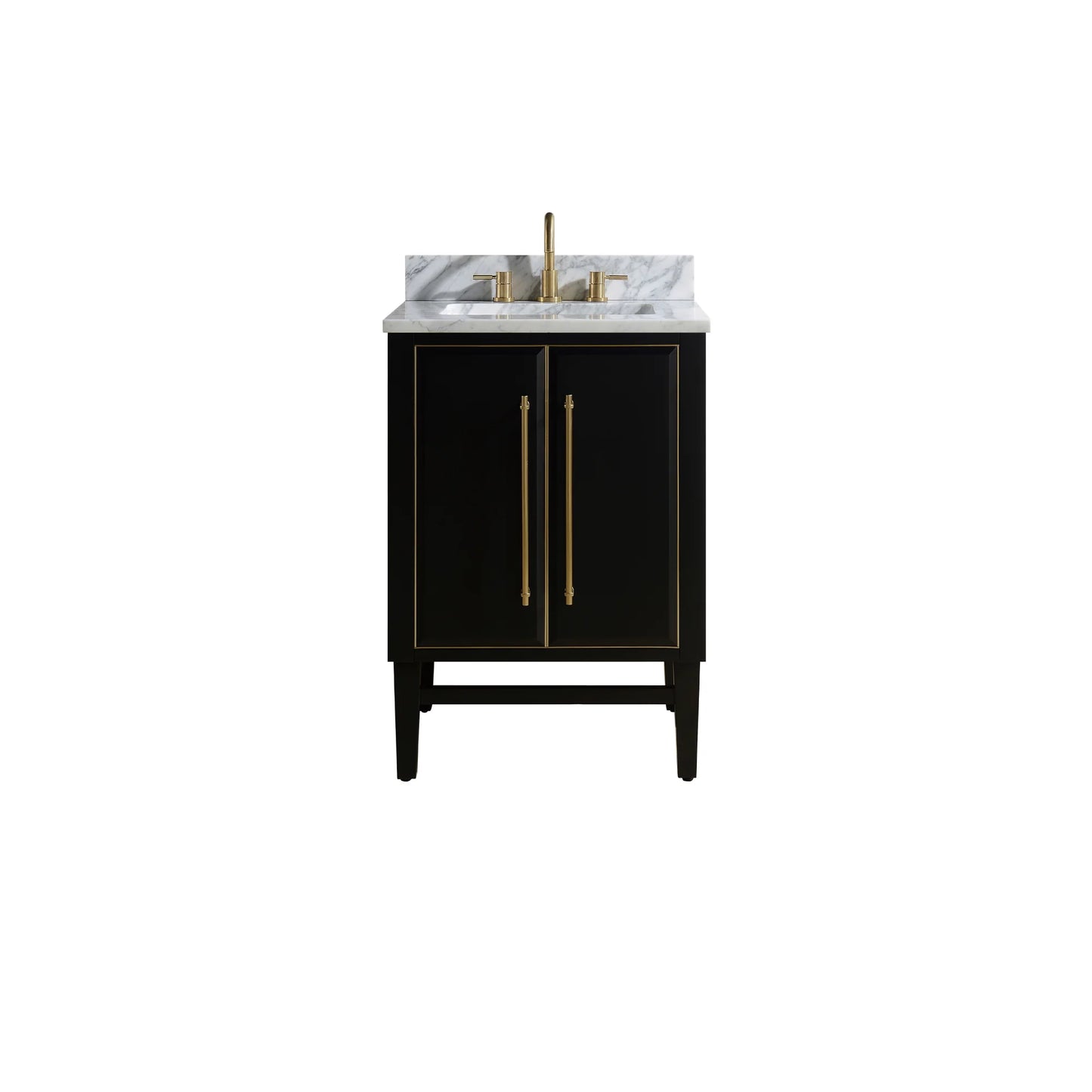 Mason 24" Freestanding Bathroom Vanity with Carrara White Natural Marble Top and Vitreous China Undermount Sink
