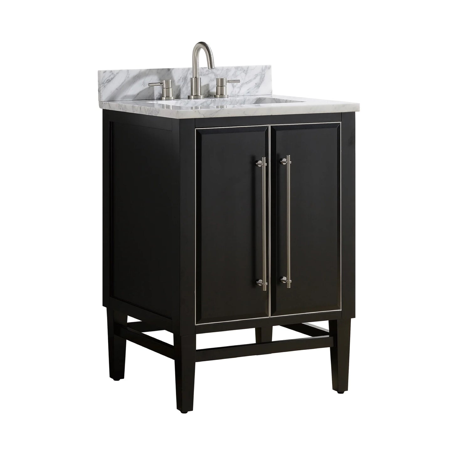 Mason 24" Freestanding Bathroom Vanity with Carrara White Natural Marble Top and Vitreous China Undermount Sink