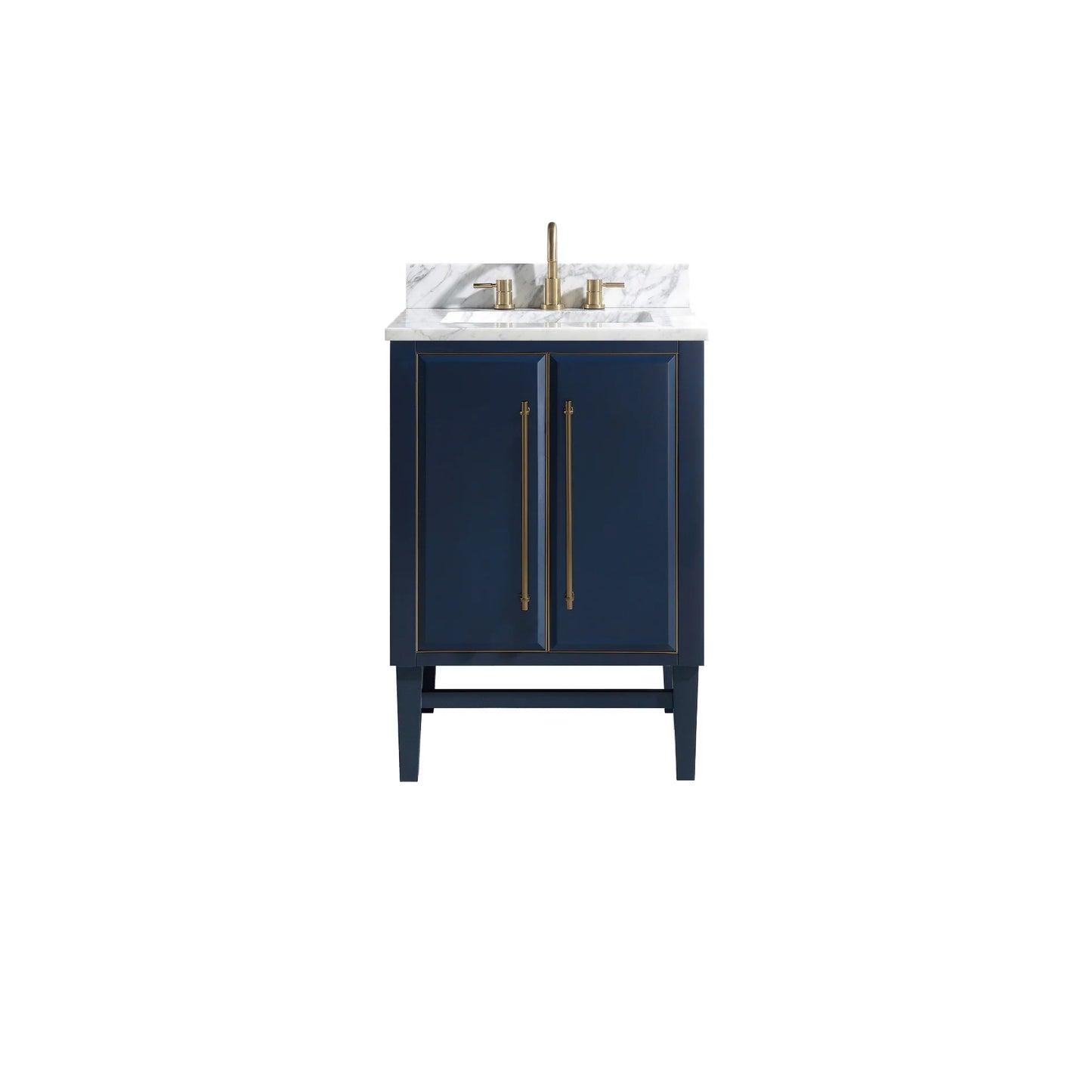 Mason 24" Freestanding Bathroom Vanity with Carrara White Natural Marble Top and Vitreous China Undermount Sink