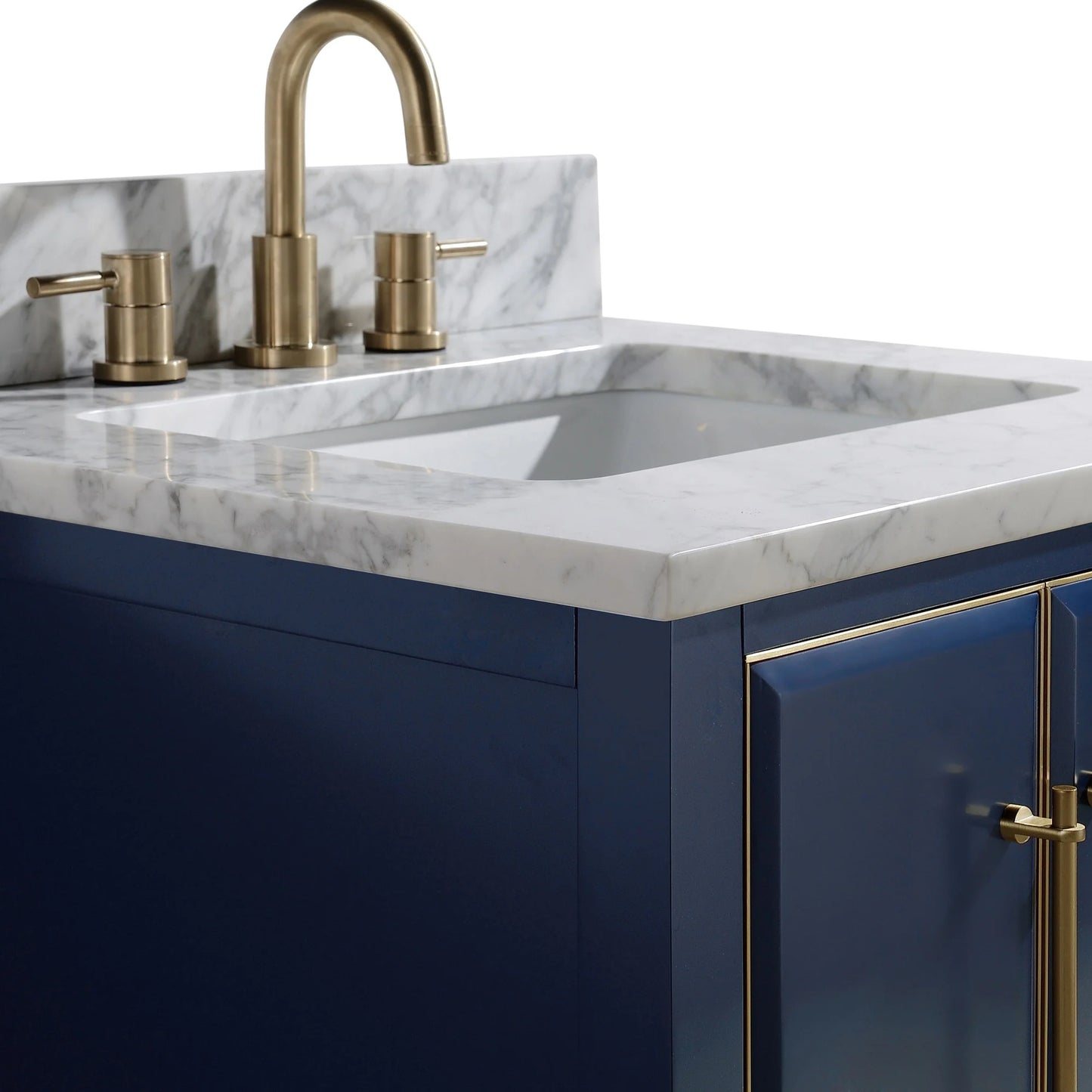 Mason 24" Freestanding Bathroom Vanity with Carrara White Natural Marble Top and Vitreous China Undermount Sink