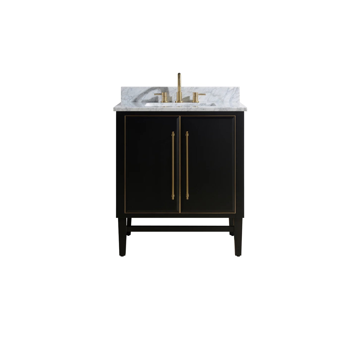 Mason 30" Freestanding Bathroom Vanity with Carrara White Natural Marble Top and Vitreous China Undermount Sink