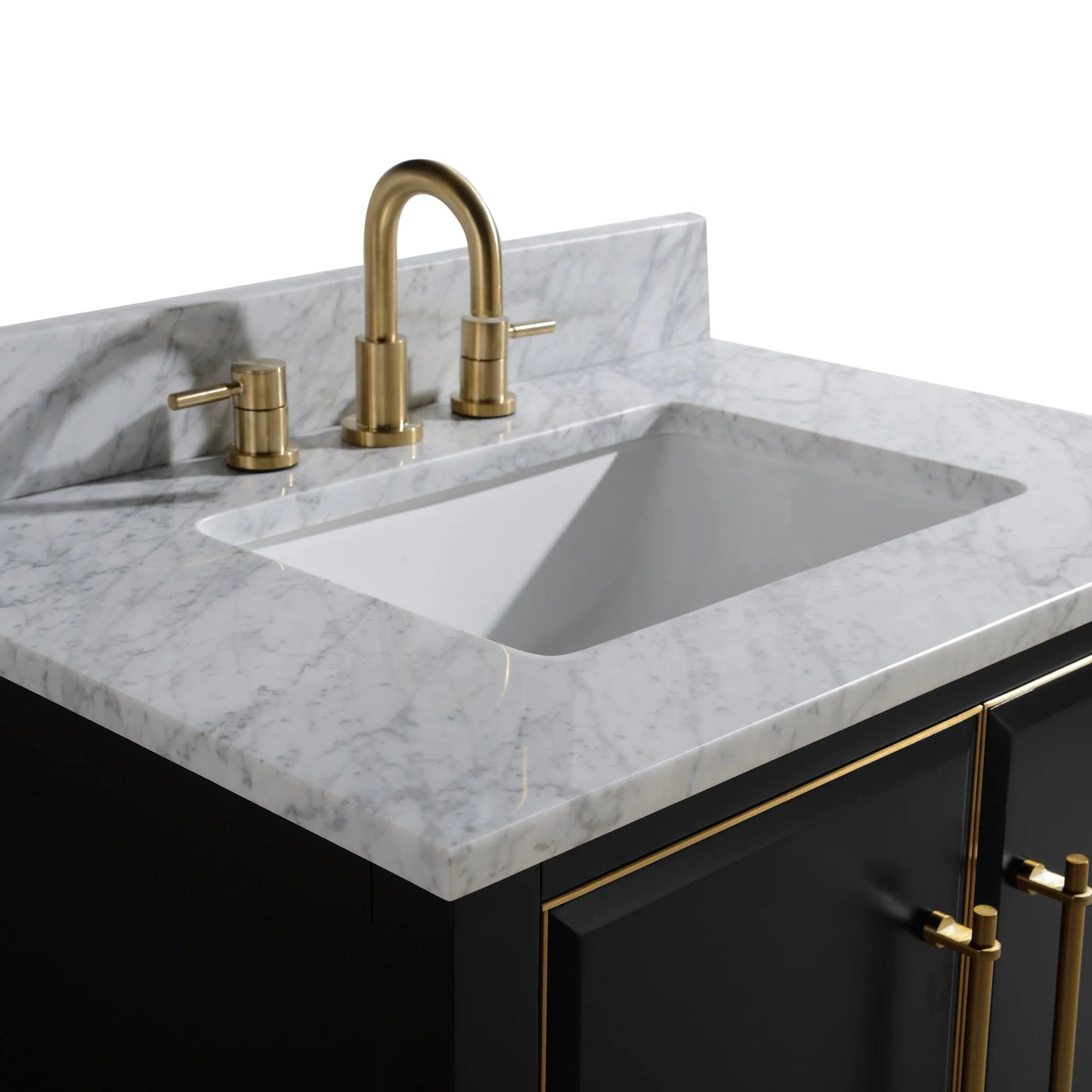 Mason 30" Freestanding Bathroom Vanity with Carrara White Natural Marble Top and Vitreous China Undermount Sink