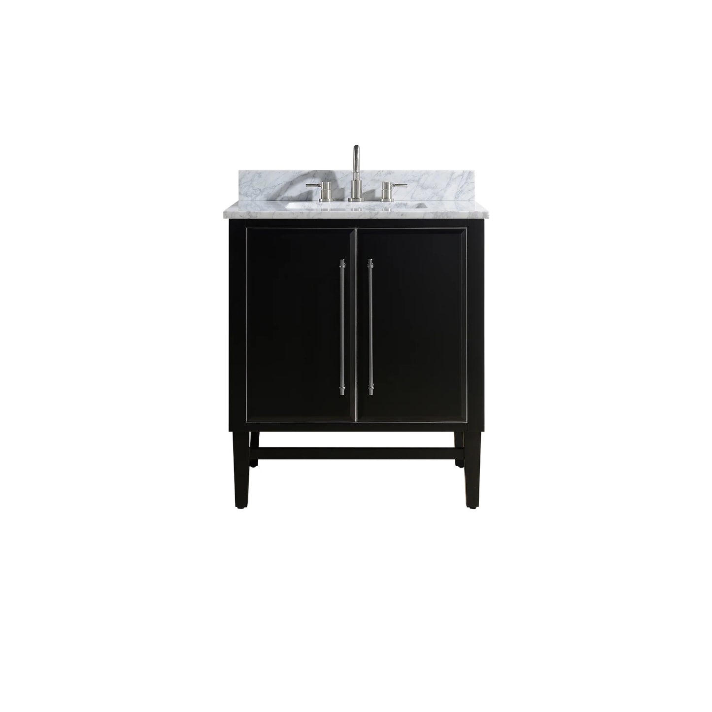 Mason 30" Freestanding Bathroom Vanity with Carrara White Natural Marble Top and Vitreous China Undermount Sink