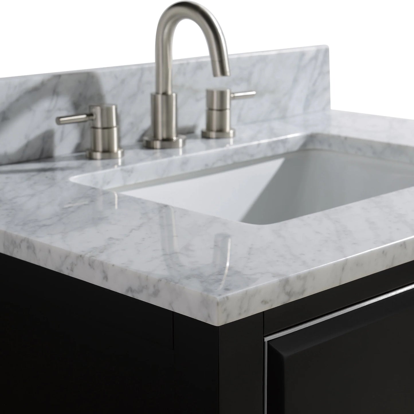 Mason 30" Freestanding Bathroom Vanity with Carrara White Natural Marble Top and Vitreous China Undermount Sink