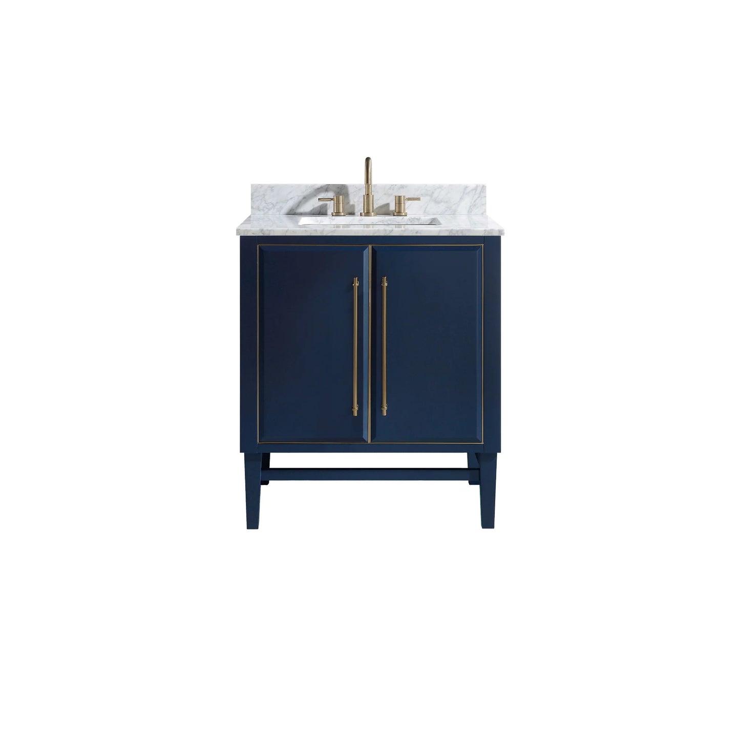 Mason 30" Freestanding Bathroom Vanity with Carrara White Natural Marble Top and Vitreous China Undermount Sink