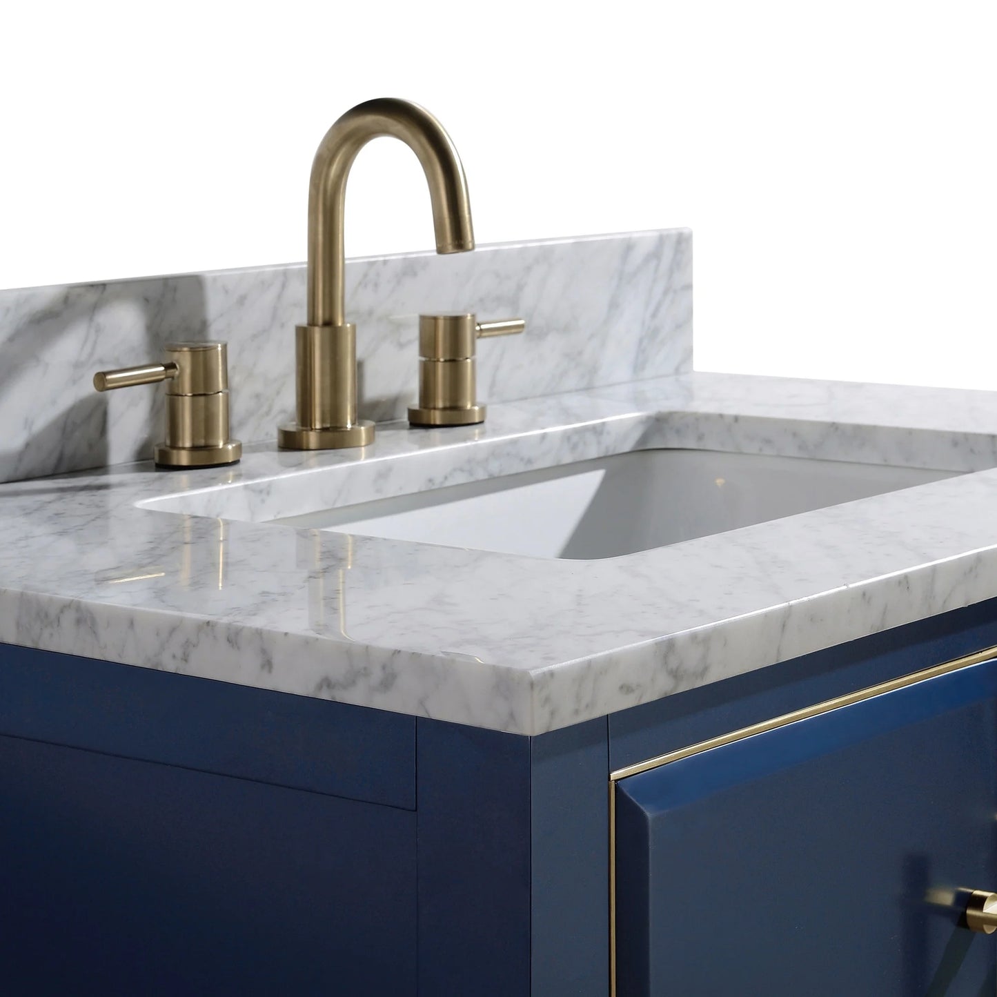 Mason 30" Freestanding Bathroom Vanity with Carrara White Natural Marble Top and Vitreous China Undermount Sink