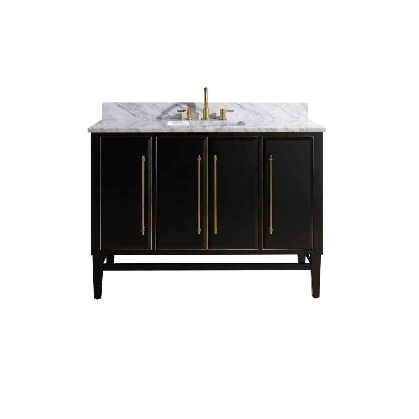 Mason 48" Freestanding Bathroom Vanity with Carrara White Natural Marble Top and Vitreous China Undermount Sink