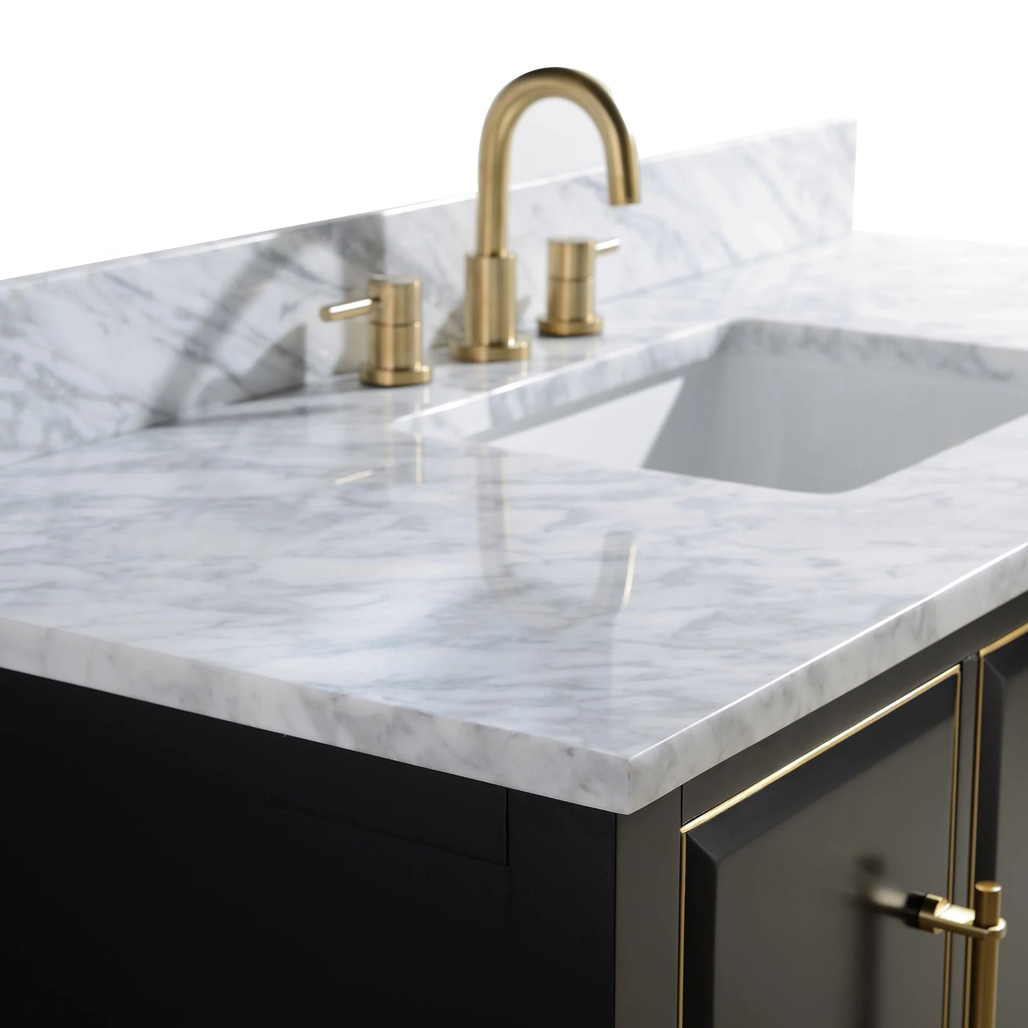 Mason 48" Freestanding Bathroom Vanity with Carrara White Natural Marble Top and Vitreous China Undermount Sink