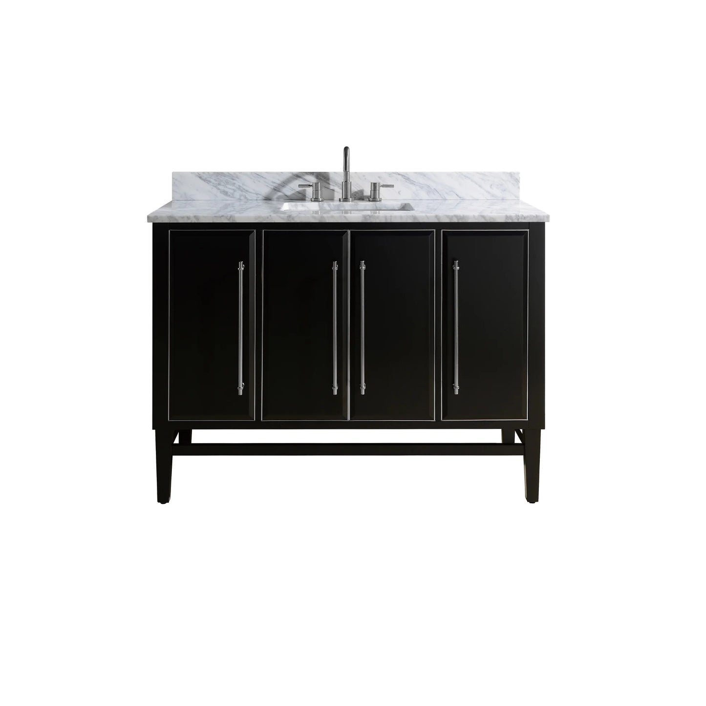 Mason 48" Freestanding Bathroom Vanity with Carrara White Natural Marble Top and Vitreous China Undermount Sink
