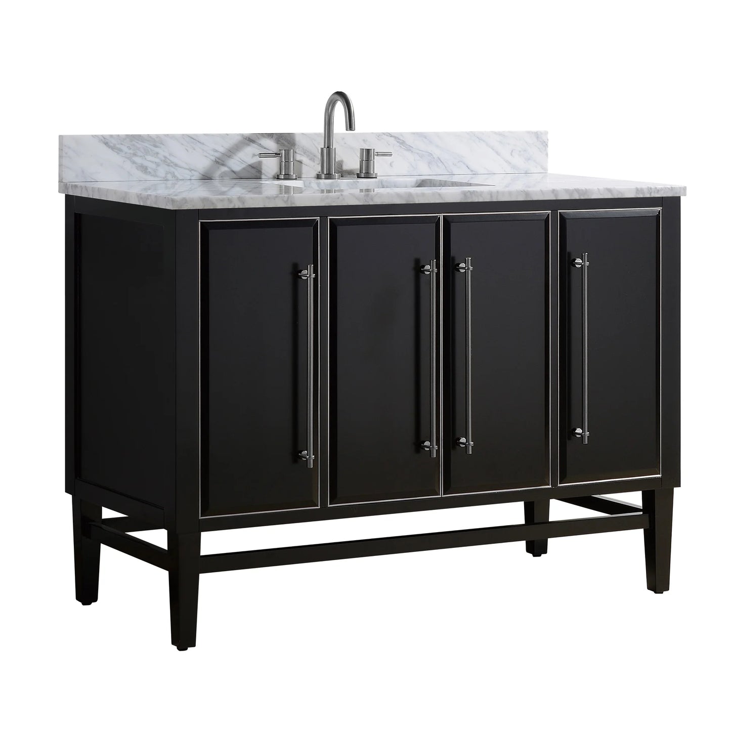 Mason 48" Freestanding Bathroom Vanity with Carrara White Natural Marble Top and Vitreous China Undermount Sink