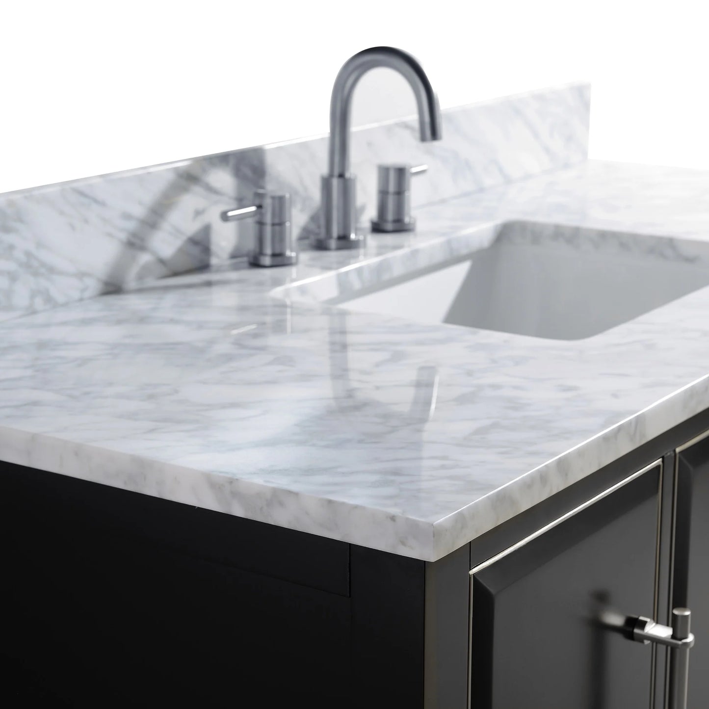 Mason 48" Freestanding Bathroom Vanity with Carrara White Natural Marble Top and Vitreous China Undermount Sink