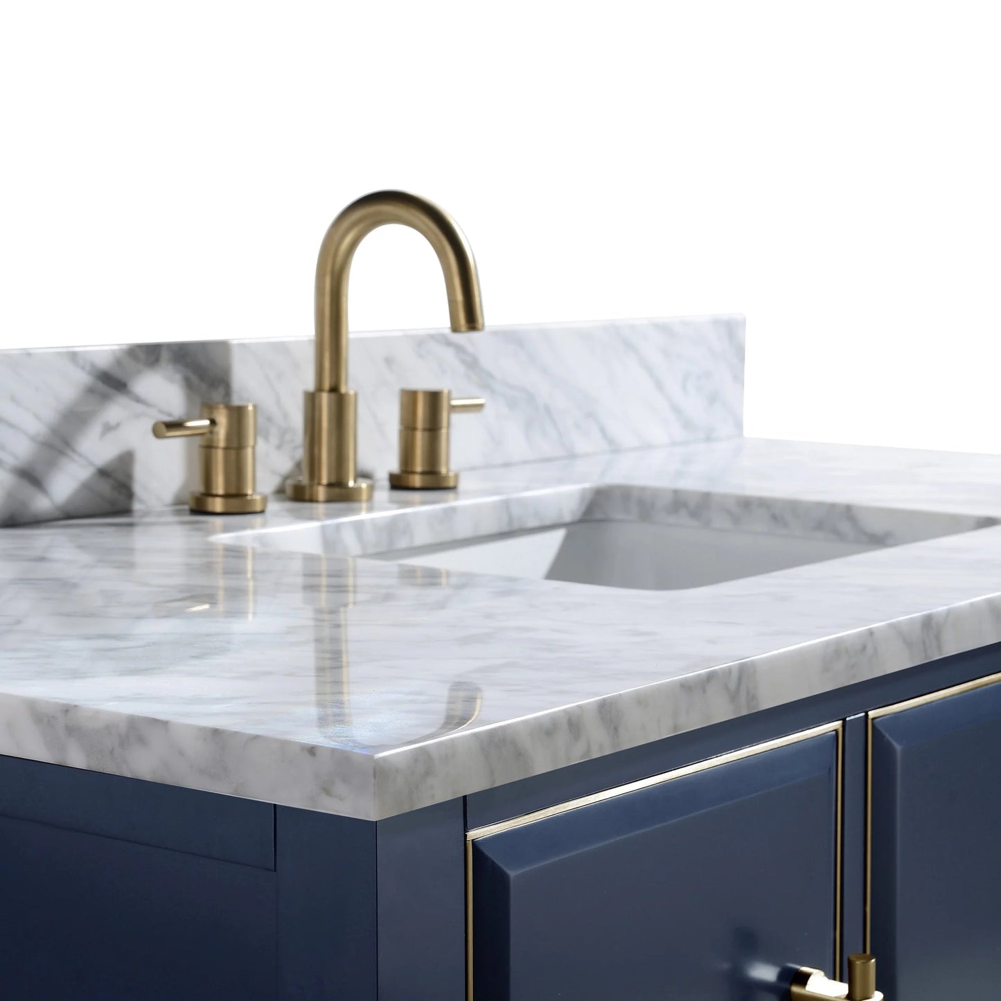 Mason 48" Freestanding Bathroom Vanity with Carrara White Natural Marble Top and Vitreous China Undermount Sink