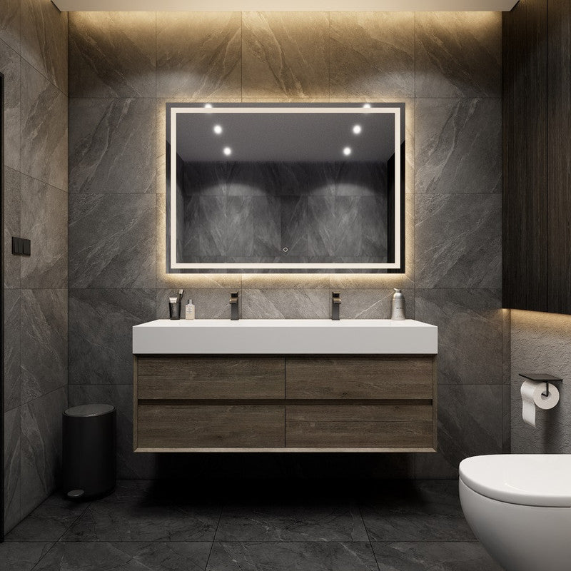 Max 60" Wall Mounted Bathroom Vanity with Reinforced Acrylic Integrated Sink Top