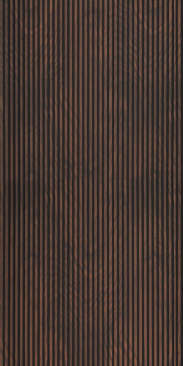 Dark Oak Two-Tone Small Slatted Polypropylene Interior Decorative Wall Panel