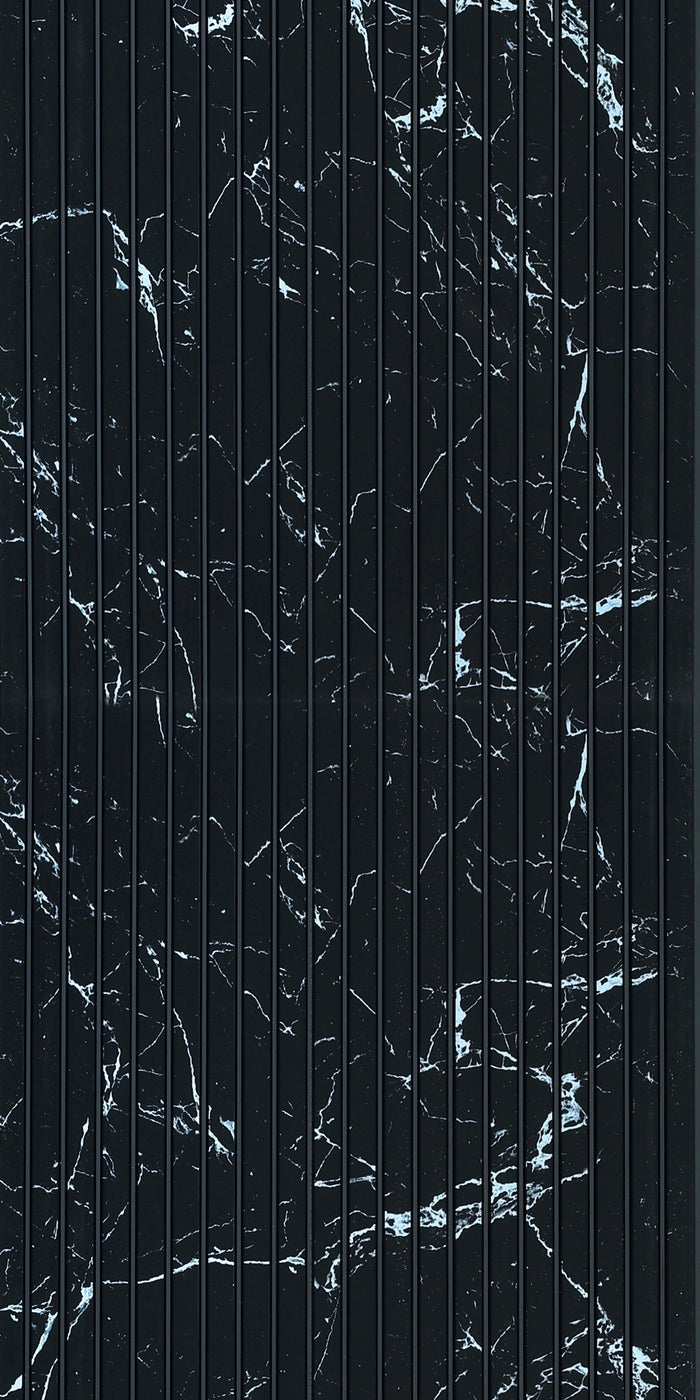 Nero Marquina Medium Slatted Polypropylene Interior Decorative Wall Panel