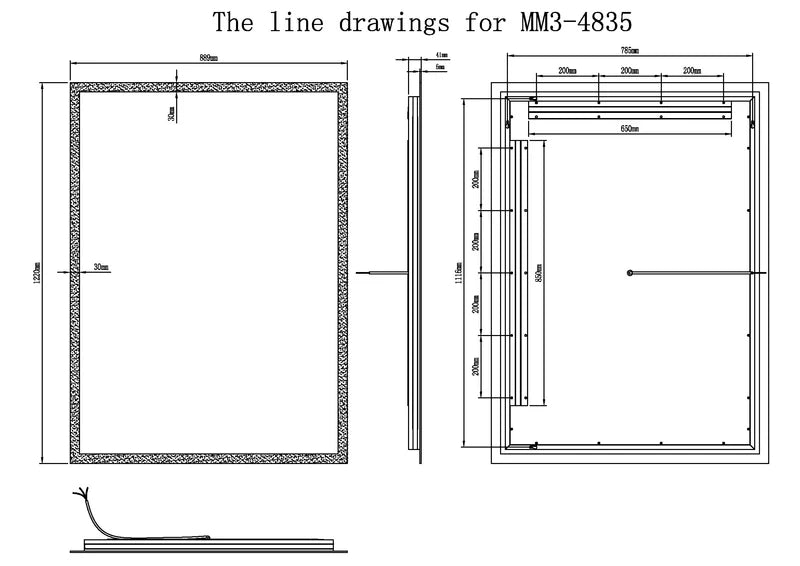 Linea Frameless LED Mirror