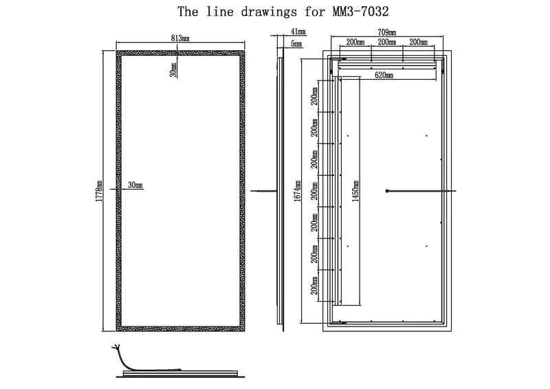 Linea Frameless LED Mirror