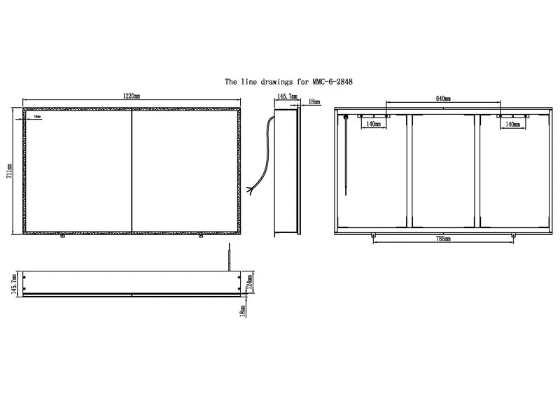 Cassini II Frameless LED Mirror Medicine Cabinet