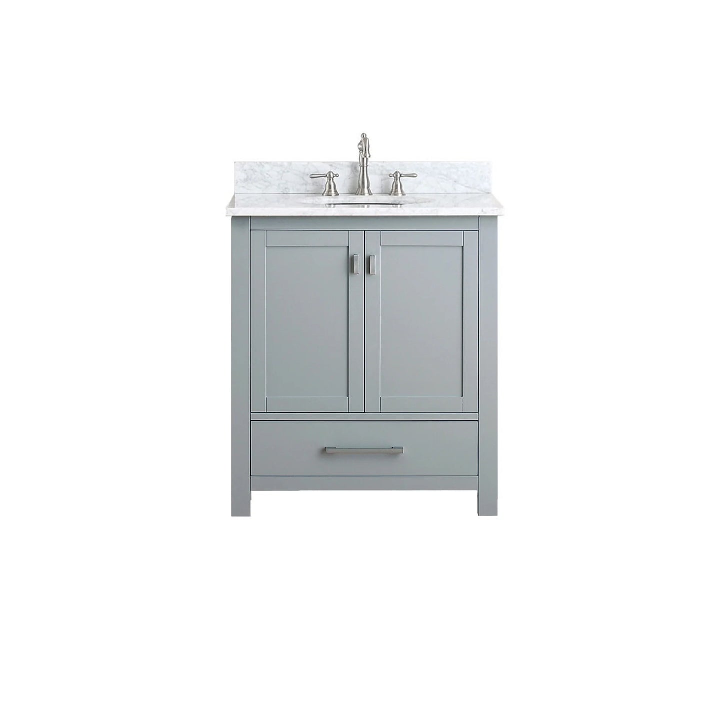 Modero 30" Freestanding Bathroom Vanity with Stone Top and Vitreous China Undermount Sink