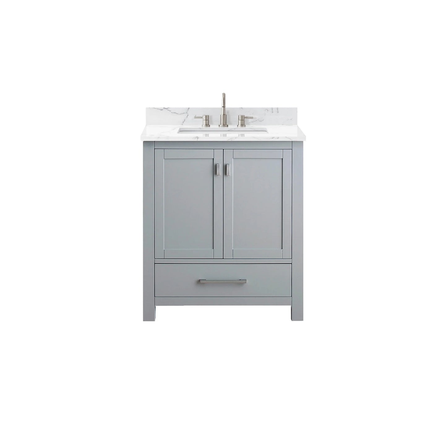 Modero 30" Freestanding Bathroom Vanity with Stone Top and Vitreous China Undermount Sink
