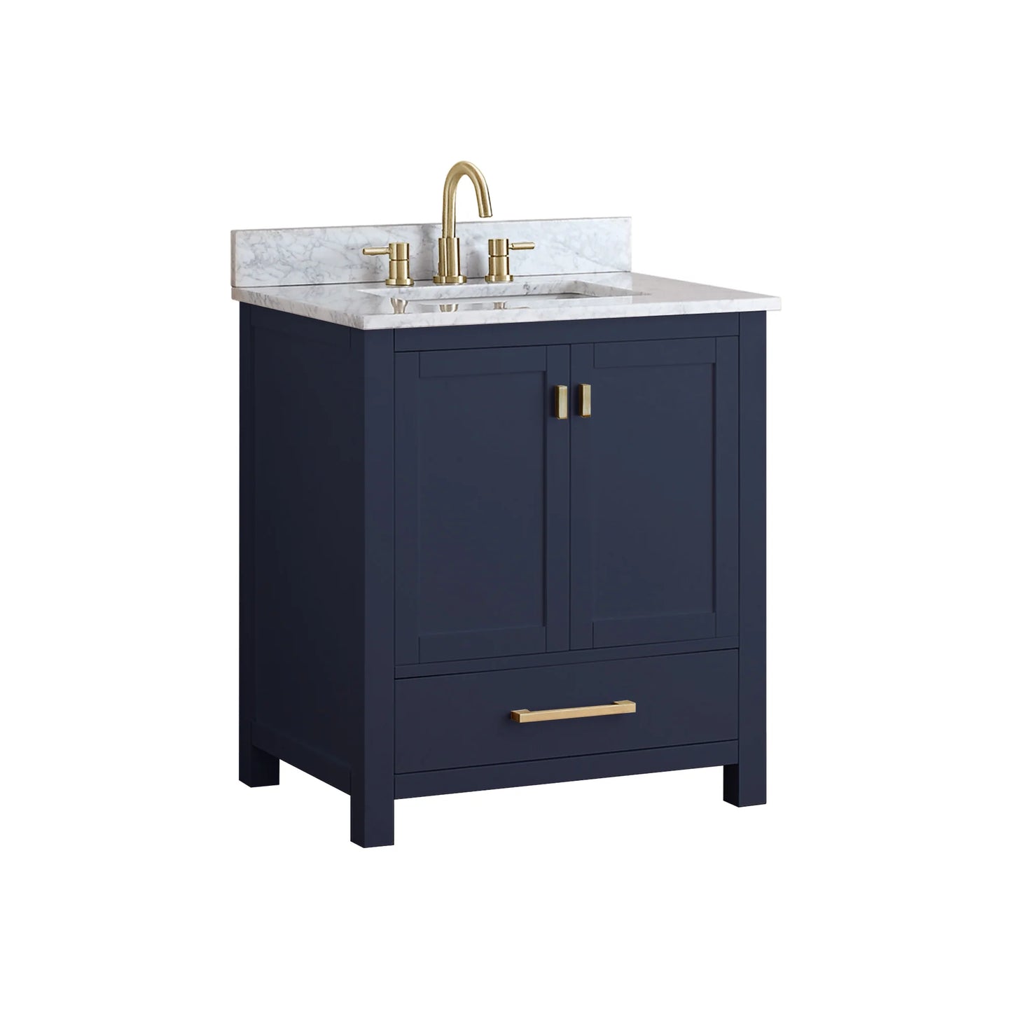 Modero 30" Freestanding Bathroom Vanity with Stone Top and Vitreous China Undermount Sink