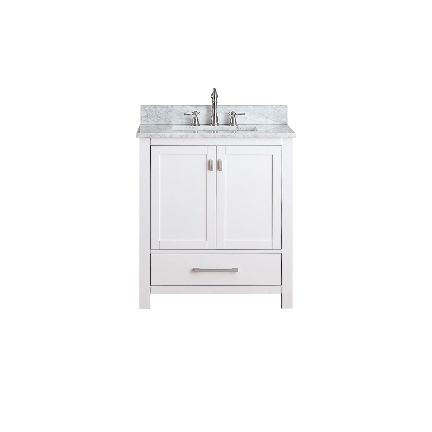 Modero 30" Freestanding Bathroom Vanity with Stone Top and Vitreous China Undermount Sink