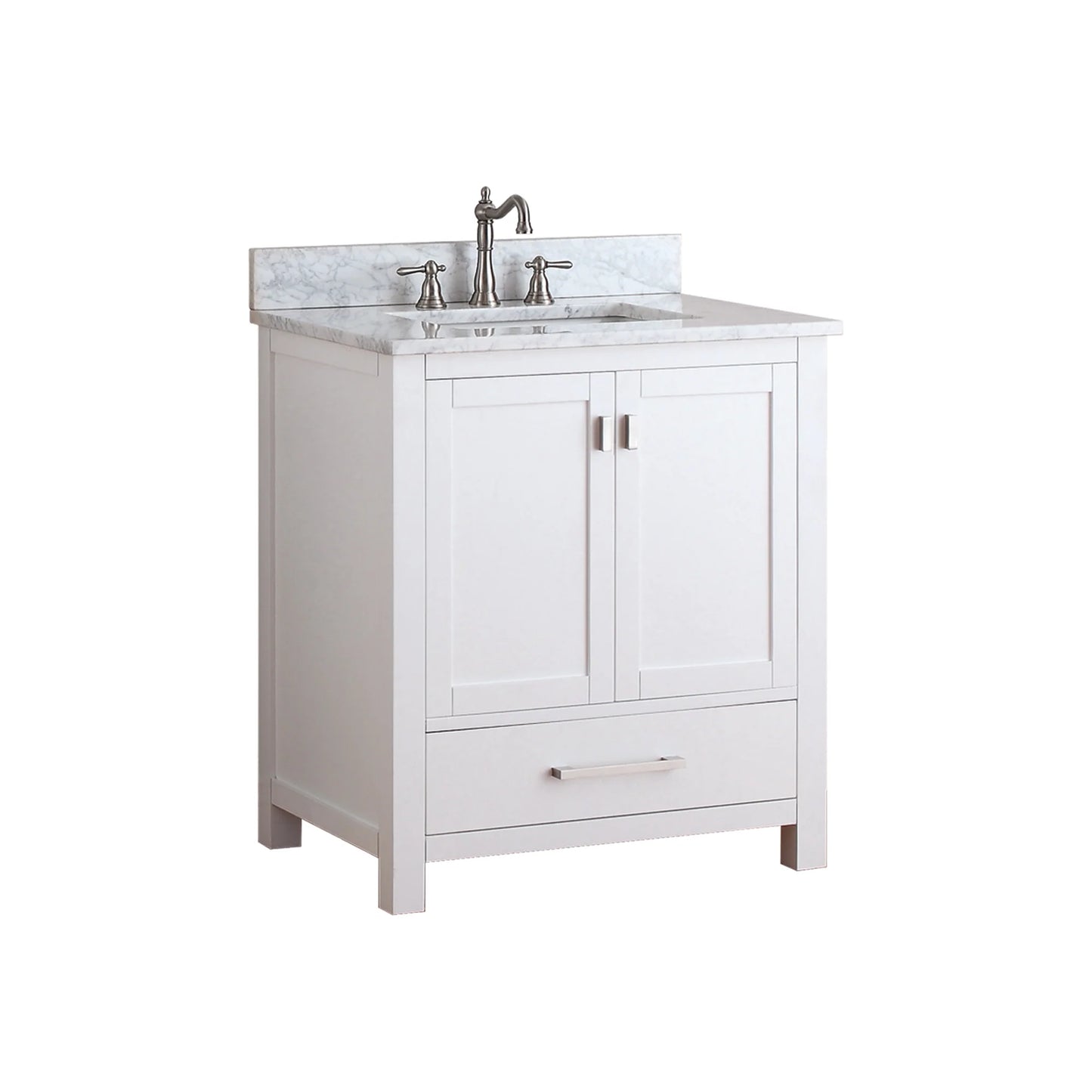 Modero 30" Freestanding Bathroom Vanity with Stone Top and Vitreous China Undermount Sink