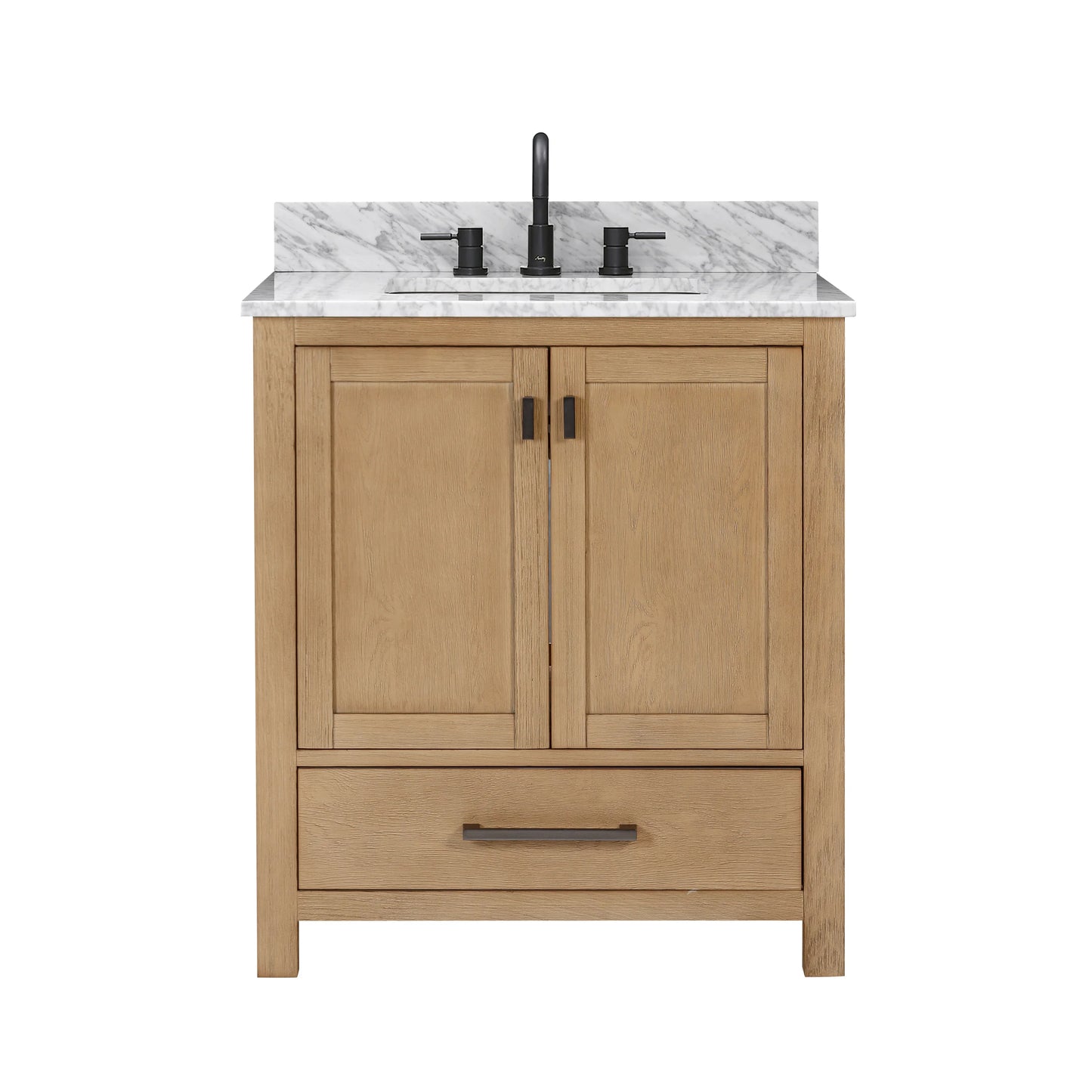 Modero 30" Freestanding Bathroom Vanity with Stone Top and Vitreous China Undermount Sink