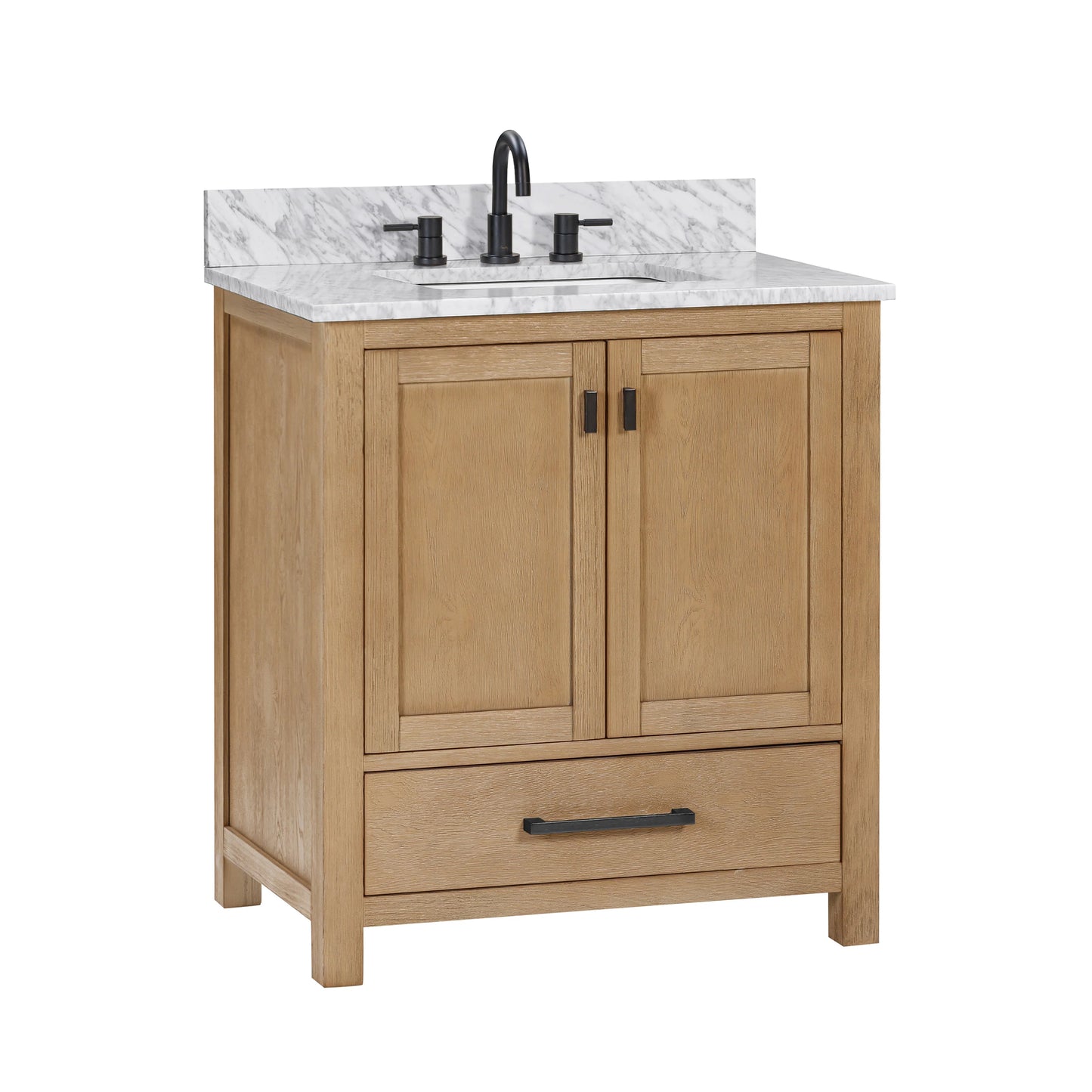 Modero 30" Freestanding Bathroom Vanity with Stone Top and Vitreous China Undermount Sink