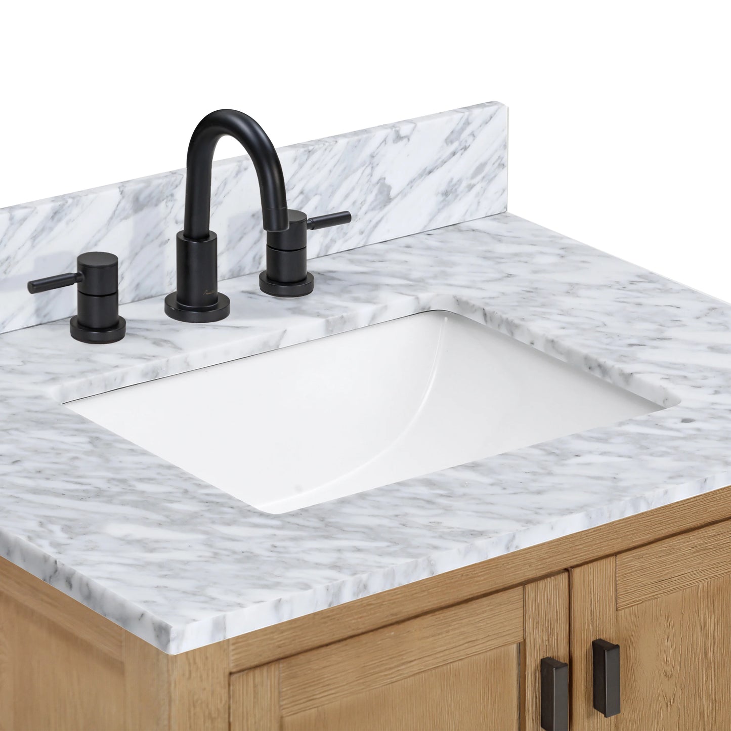 Modero 30" Freestanding Bathroom Vanity with Stone Top and Vitreous China Undermount Sink