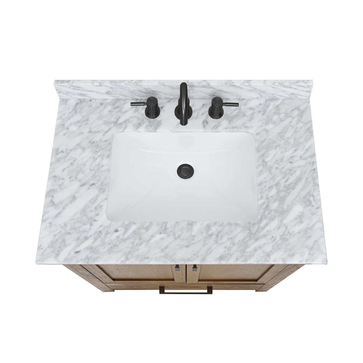 Modero 30" Freestanding Bathroom Vanity with Stone Top and Vitreous China Undermount Sink