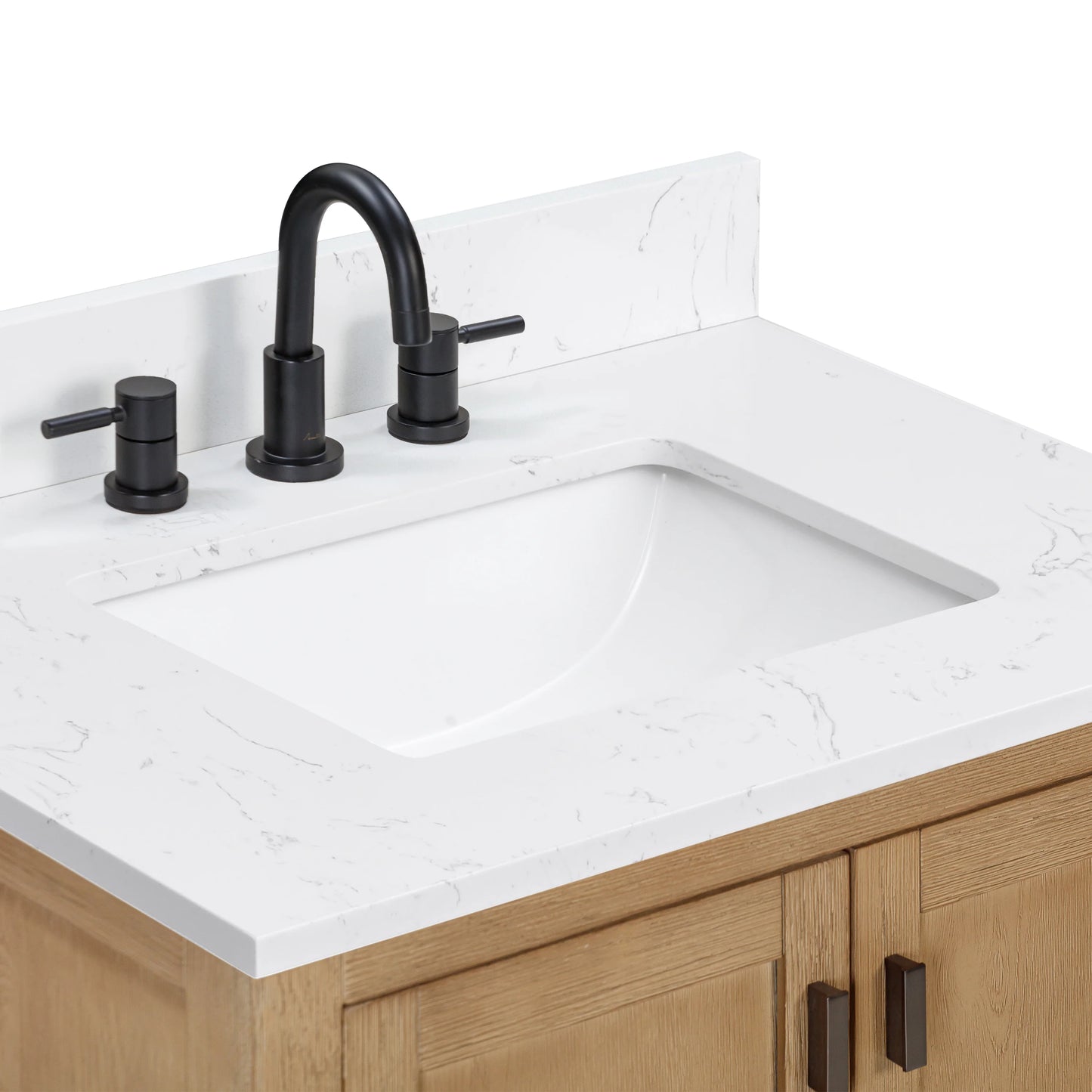 Modero 30" Freestanding Bathroom Vanity with Stone Top and Vitreous China Undermount Sink