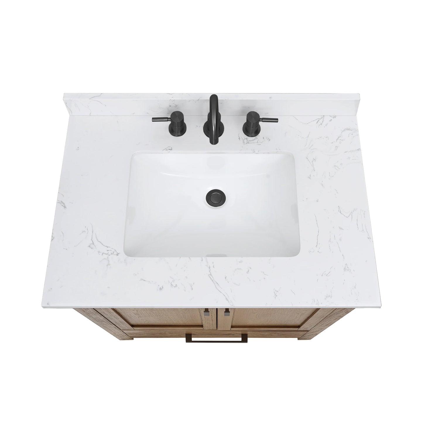 Modero 30" Freestanding Bathroom Vanity with Stone Top and Vitreous China Undermount Sink
