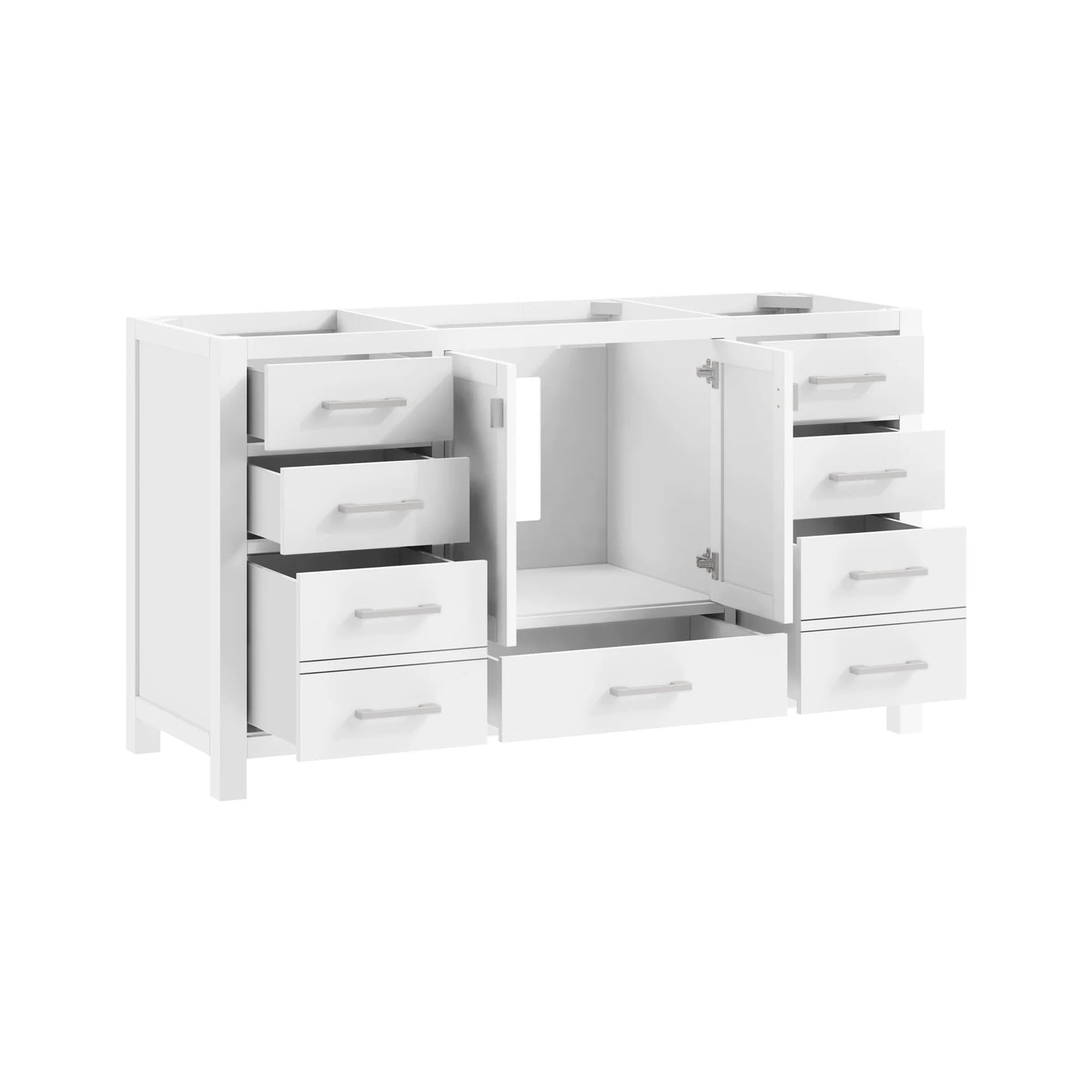 Modero 60" Freestanding Bathroom Vanity with Stone Top and Vitreous China Undermount Sink