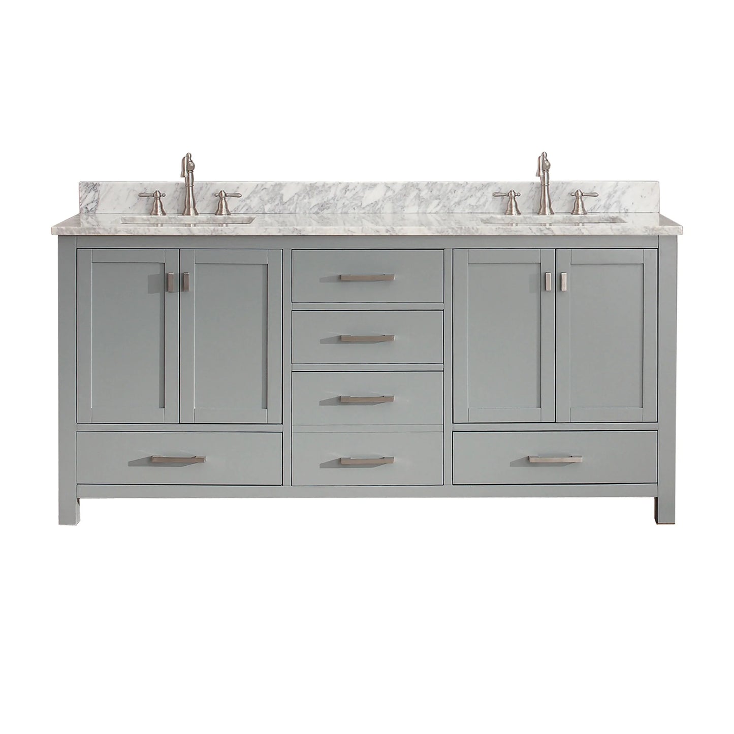 Modero 72" Freestanding Bathroom Vanity with Stone Top and Vitreous China Undermount Sinks