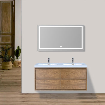 Sage 48" Wall Mounted Bathroom Vanity with Reinforced Acrylic Integrated Sink Top