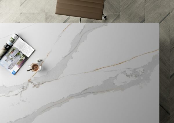 Viatera Calacatta Sol Brushed Quartz Slab