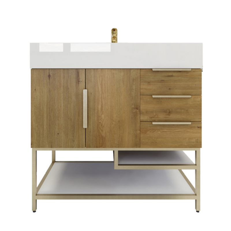 Bethany 36" Freestanding Bathroom Vanity with Reinforced Acrylic Integrated Sink Top