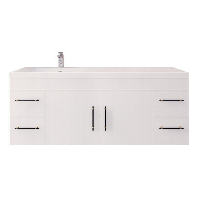 Elsa 60" Wall Mounted Bathroom Vanity with Reinforced Acrylic Integrated Sink Top