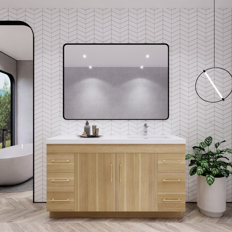 Elsa 60" Freestanding Bathroom Vanity with Reinforced Acrylic Integrated Sink Top