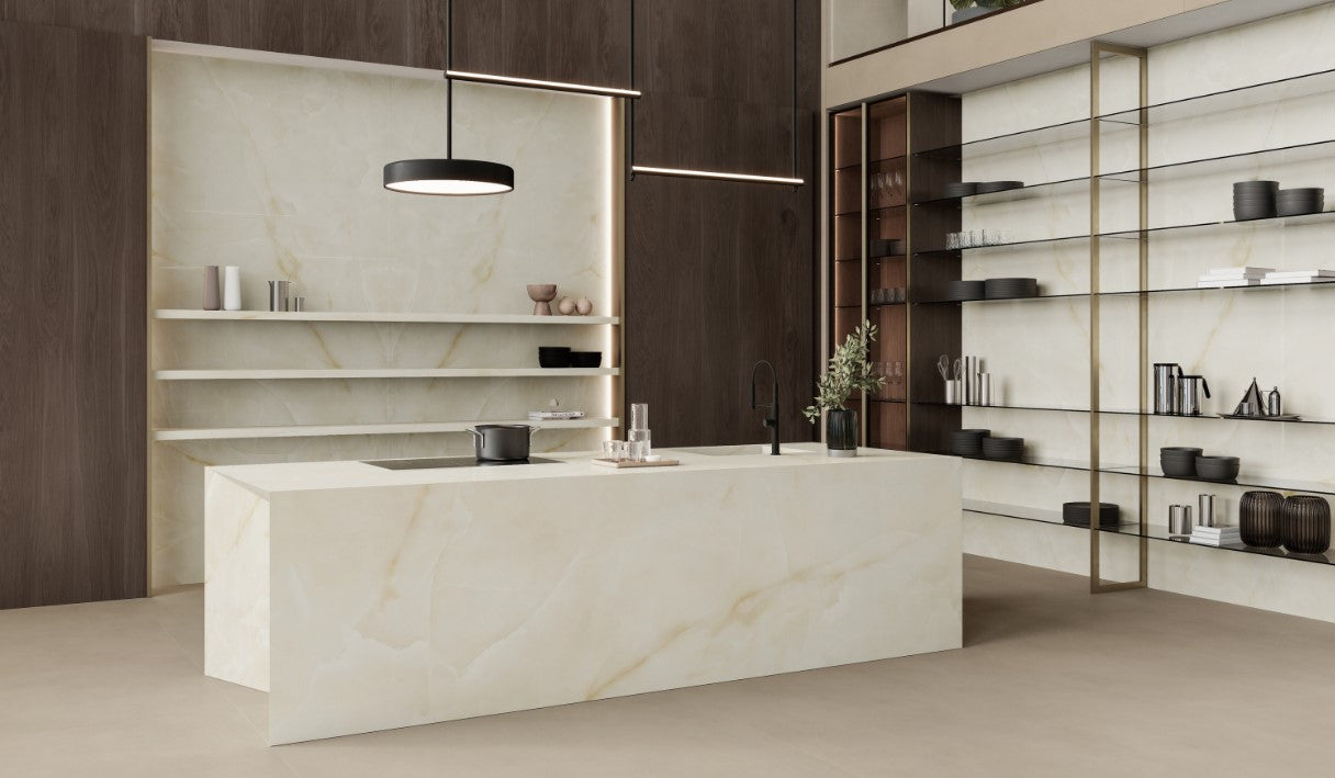 Atlas Plan PorcelainTop™ Onyx White Italian Porcelain Slab