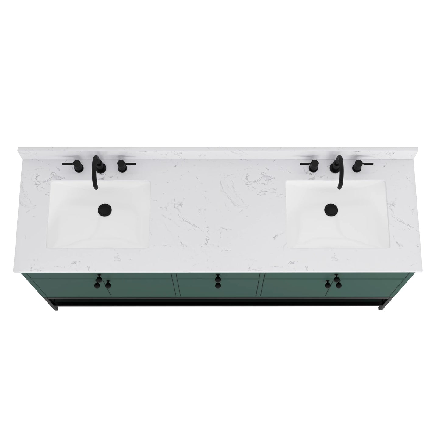 Paisley 72" Freestanding Bathroom Vanity with Cala White Engineered Marble Top and Vitreous China Undermount Sinks