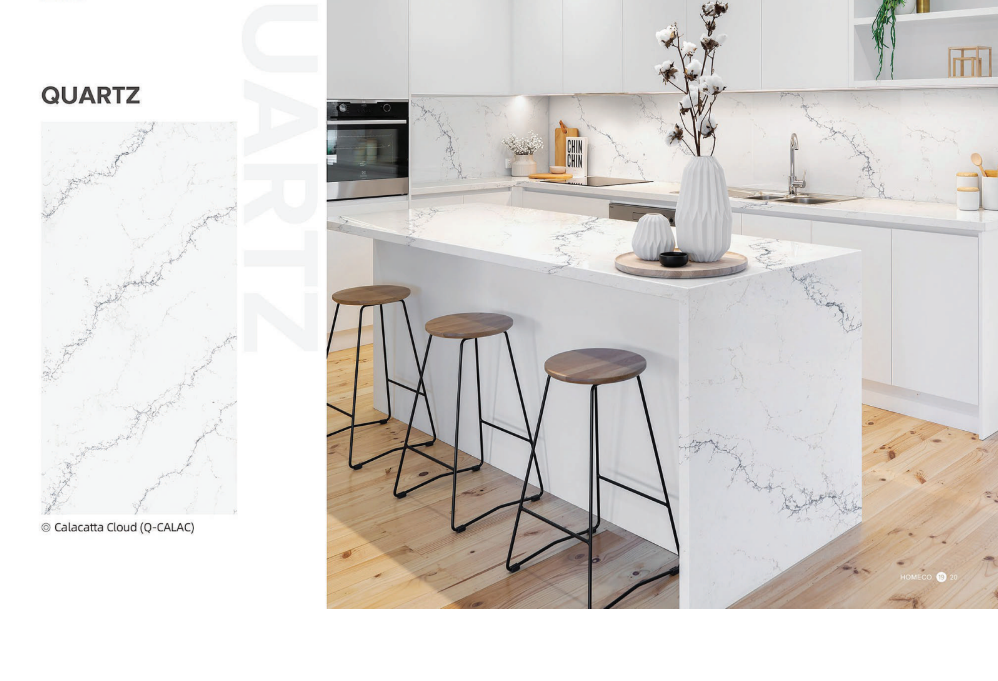Calacatta Cloud Quartz Slab