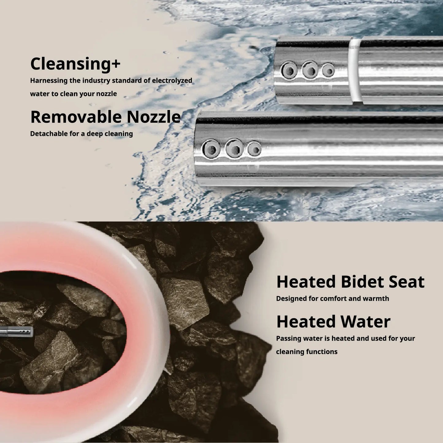 Cascade Fog Elongated Bidet Toilet Seat