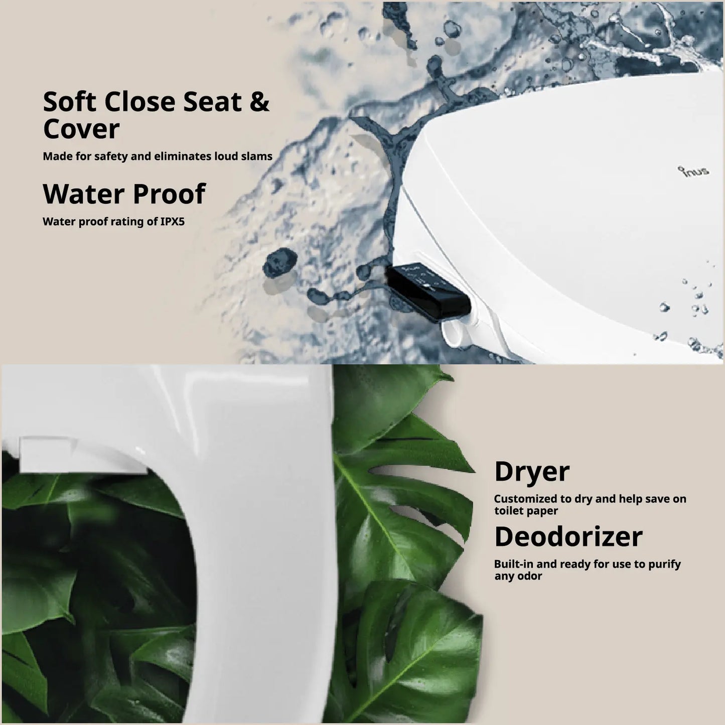 Cascade Fog Elongated Bidet Toilet Seat