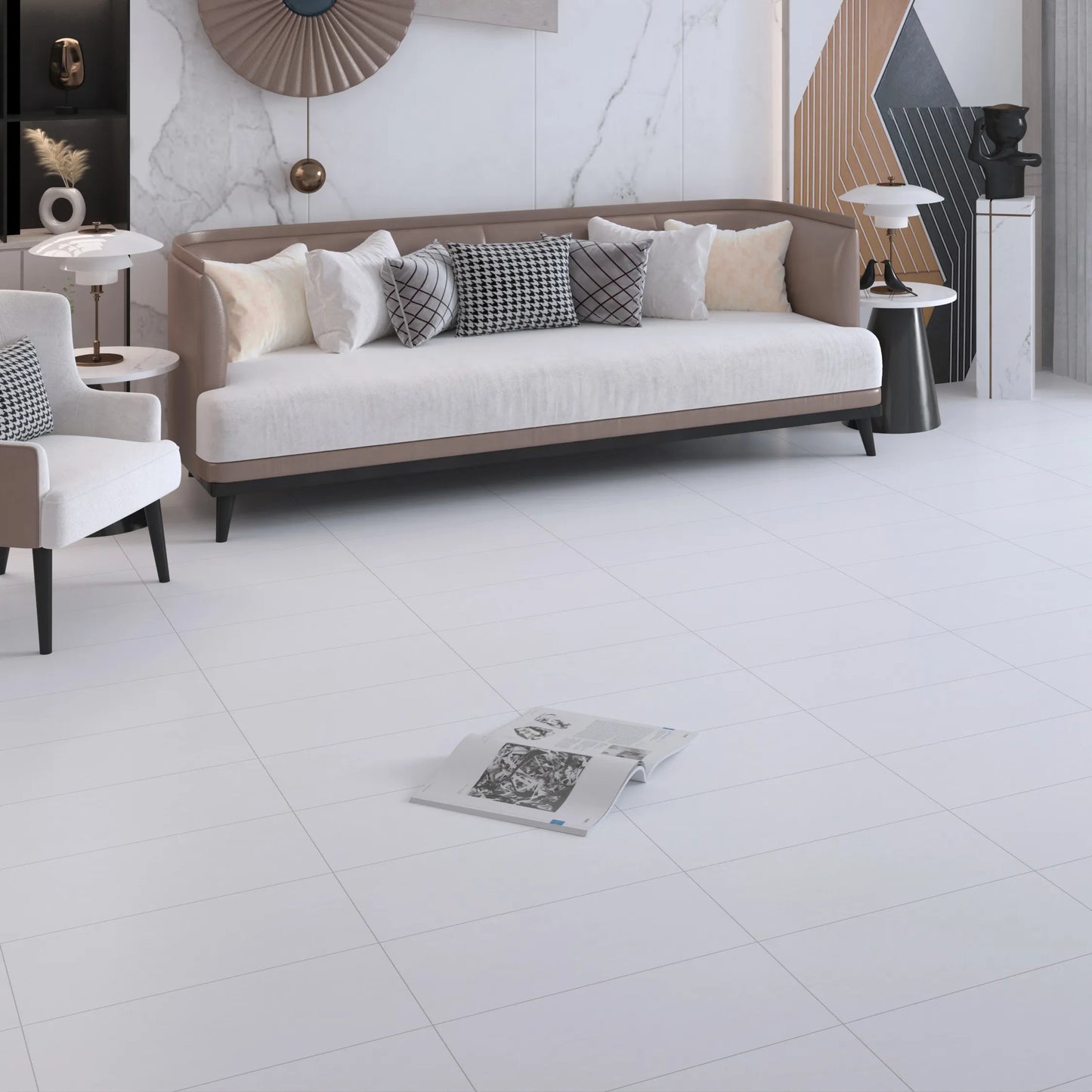 Brushes French White Porcelain Tile