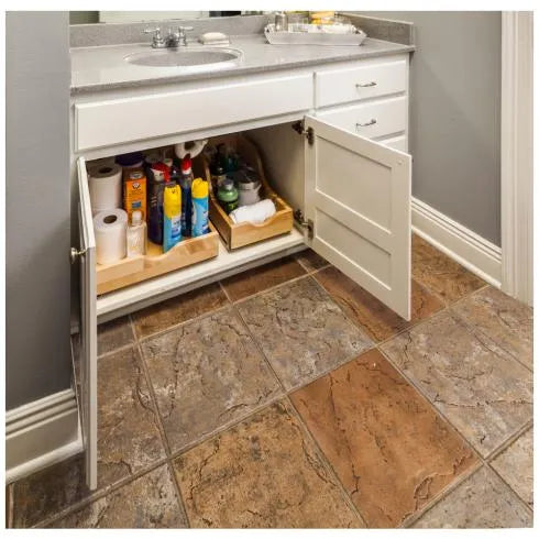 Philomena Wood High Back Vanity Rollout Drawer