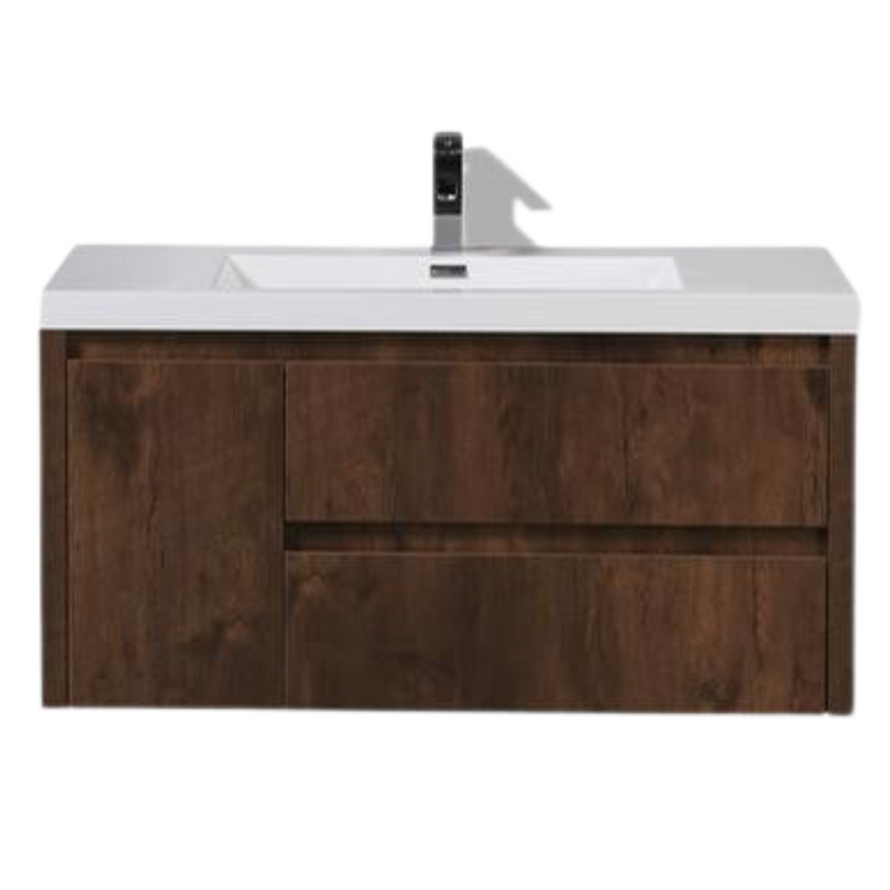 Jade 42" Wall Mounted Bathroom Vanity with Reinforced Acrylic Integrated Sink Top